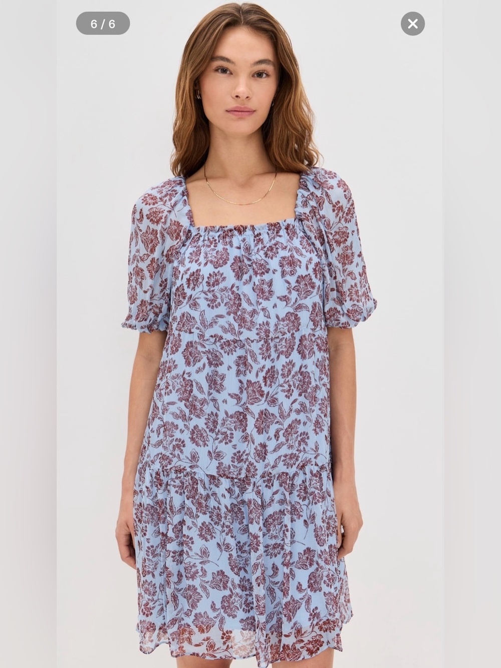 Madewell Puff- Sleeve Mini Dress in Floral sz4 new